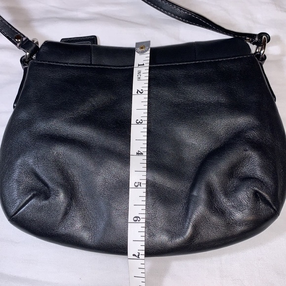 Coach Small Black Leather Crossbody w/Blue Liner - Picture 4 of 9